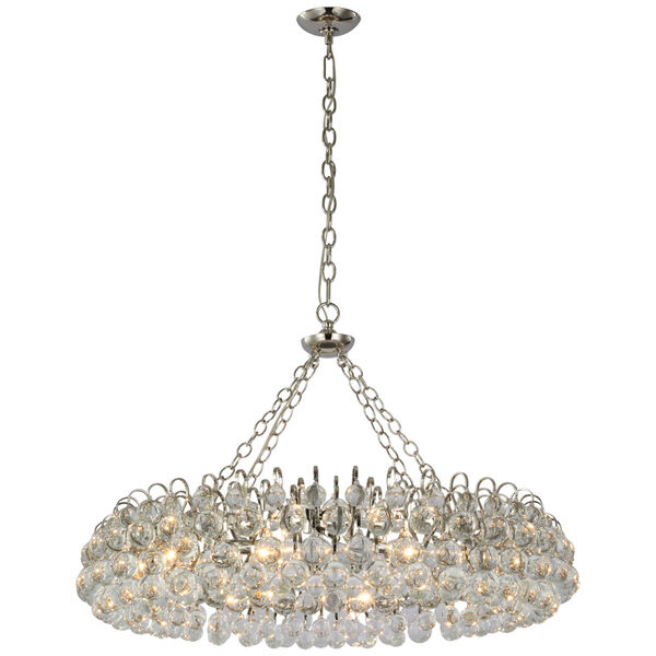 Bellvale Large Ring Chandelier in Polished Nickel with Crystal by AERIN, image 1