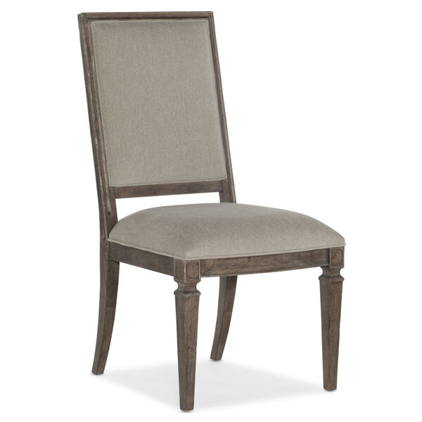 Woodlands Medium Wood 42-Inch Upholstered Side Chair, image 1