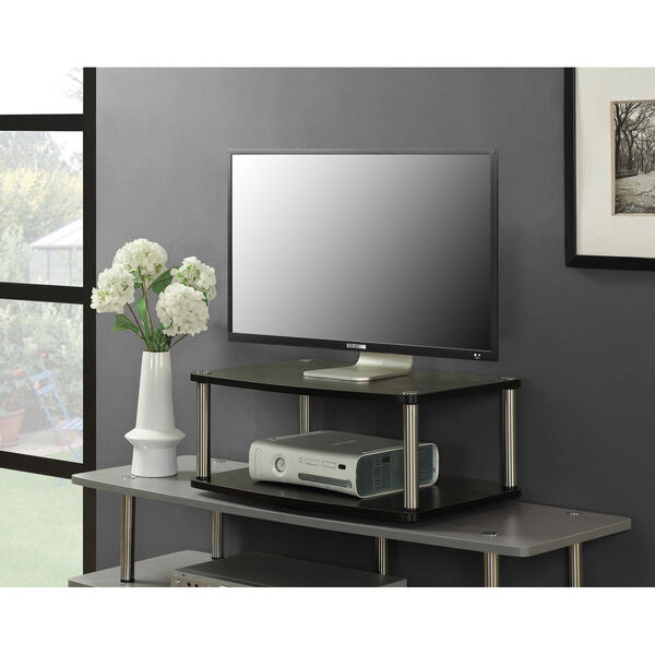 Designs2Go Black Wood Grain Double TV/Monitor Swivel Board, image 1