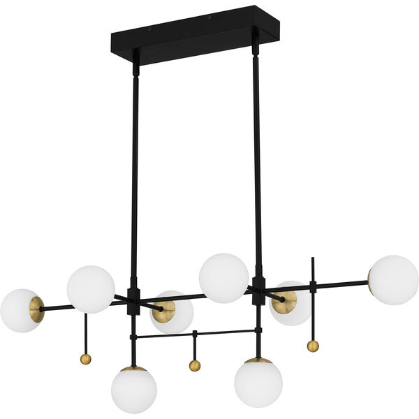 Blaire Matte Black and Gold Eight-Light LED Chandelier, image 4