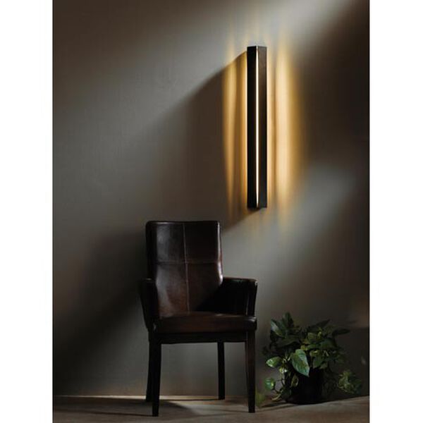 Gallery Dark Smoke Fluorescent One-Light Sconce with Decaf Alabaster Acrylic, image 1