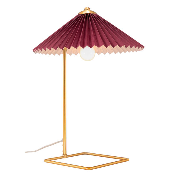 Charo Red and Gold One-Light Table Lamp, image 1