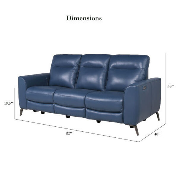 Sansa Ocean Blue Power Reclining Sofa, image 3