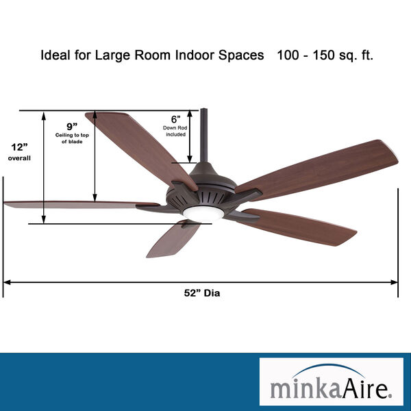 Dyno Oil Rubbed Bronze LED 52-Inch Ceiling Fan, image 6