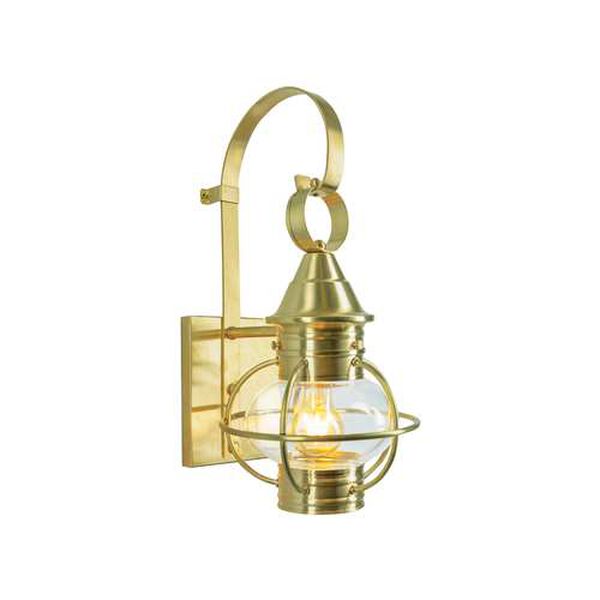 American Onion Satin Brass One-Light Outdoor Wall Sconce, image 1