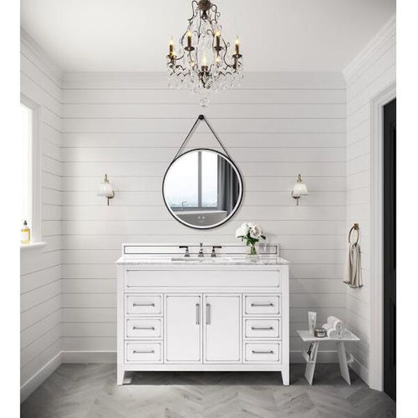 Aspen White 48-Inch Bath Vanity Set with Italian Carrara White Marble, image 2