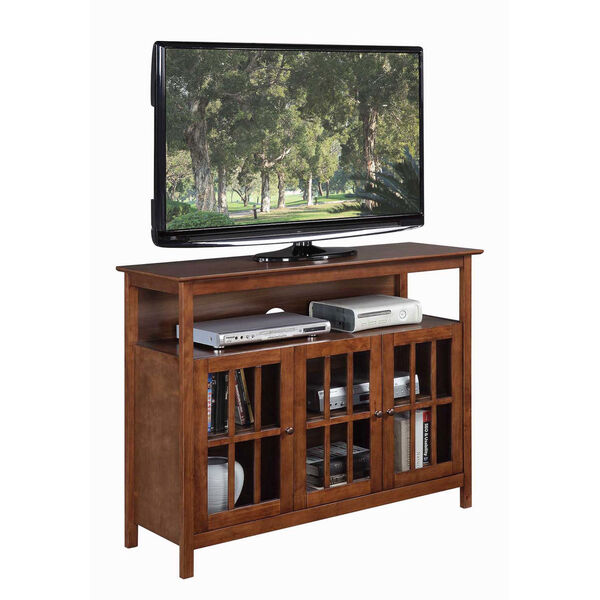 Big Sur Dark Walnut Deluxe TV Stand with Storage Cabinets and Shelf for TVs up to 55 Inches, image 3