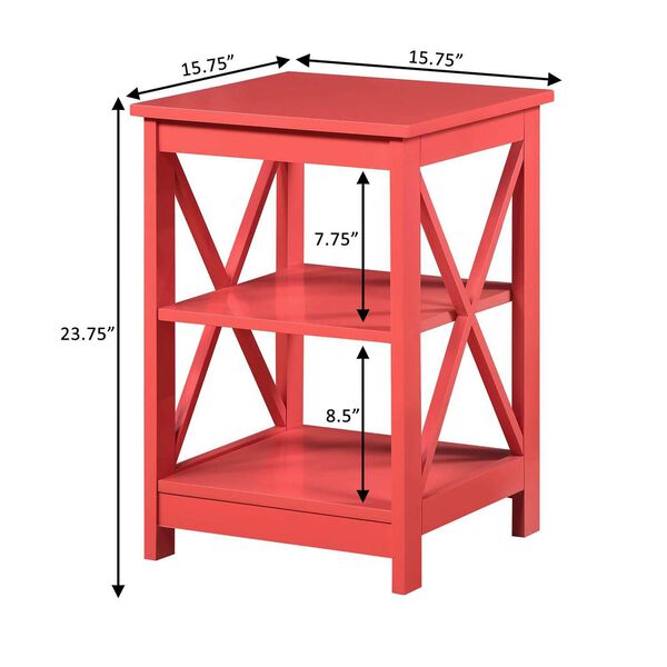 Oxford Coral End Table with Shelves, image 5