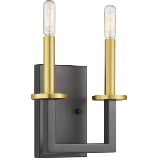 Graphite Two-Light wall sconce, image 1