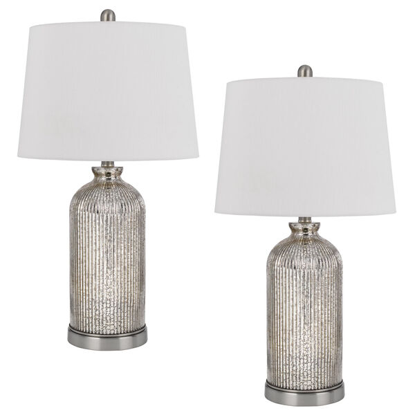 Towson Antique Silver Two-Light Glass Table Lamp, Set of 2, image 1
