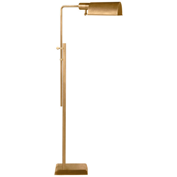 Pask Pharmacy Floor Lamp in Hand-Rubbed Antique Brass by Thomas O'Brien, image 1