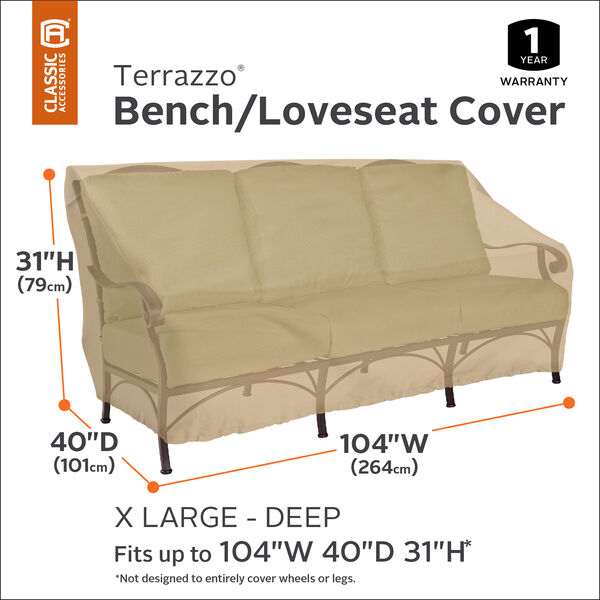 Palm Sand X-Large Deep Seated Patio Loveseat Cover, image 3