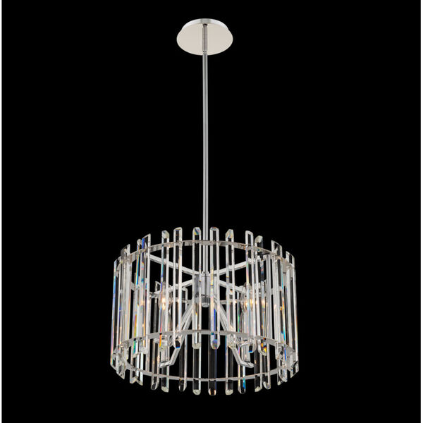 Viano Polished Chrome Four-Light Pendant with Firenze Crystal, image 2