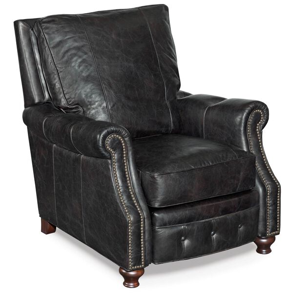 Winslow Black Leather Recliner, image 1
