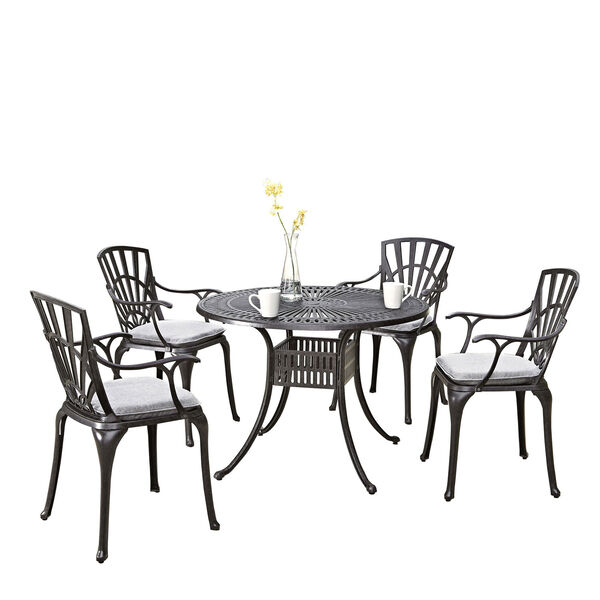 Largo Charcoal 5 Piece Dining Set with Cushions, image 2