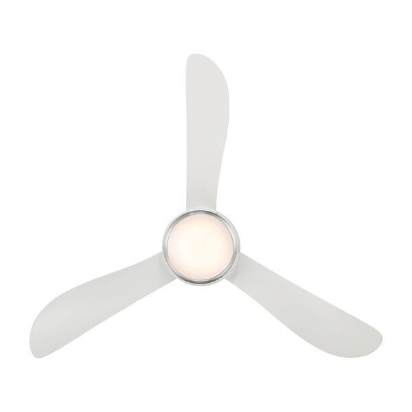 Corona Brushed Nickel and Matte White 44-Inch 2700K Indoor Outdoor Smart LED Flush Mount Ceiling Fan, image 4