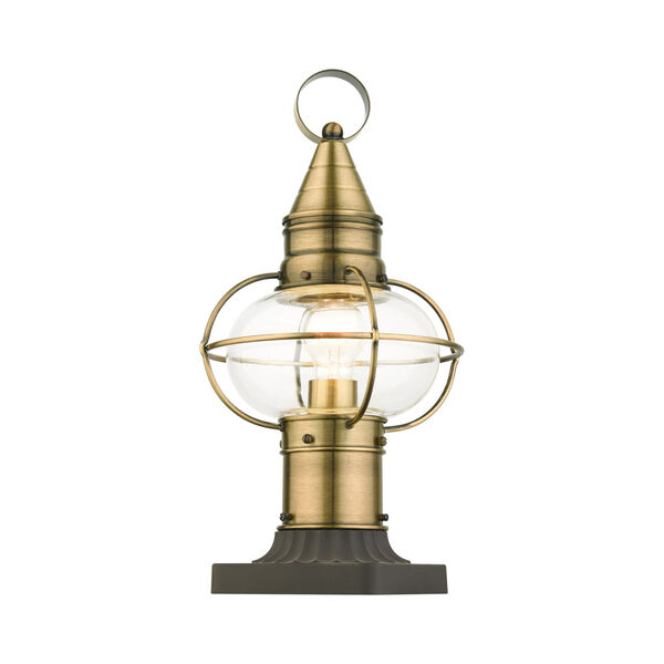 Newburyport Antique Brass Nine-Inch One-Light Outdoor Post Lantern, image 3