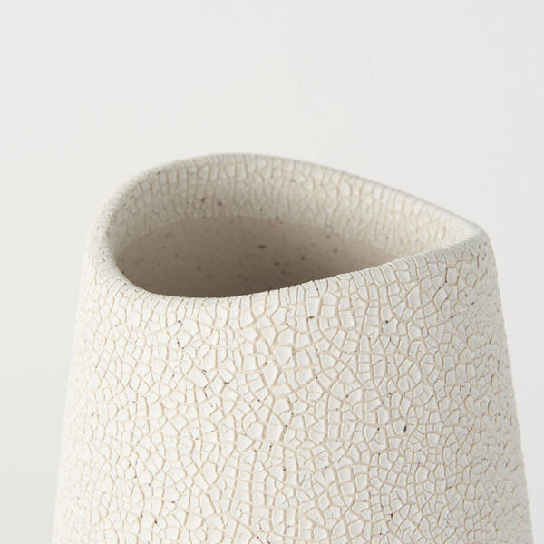 Salar Cream Conical Crackled Ceramic Vase, image 5