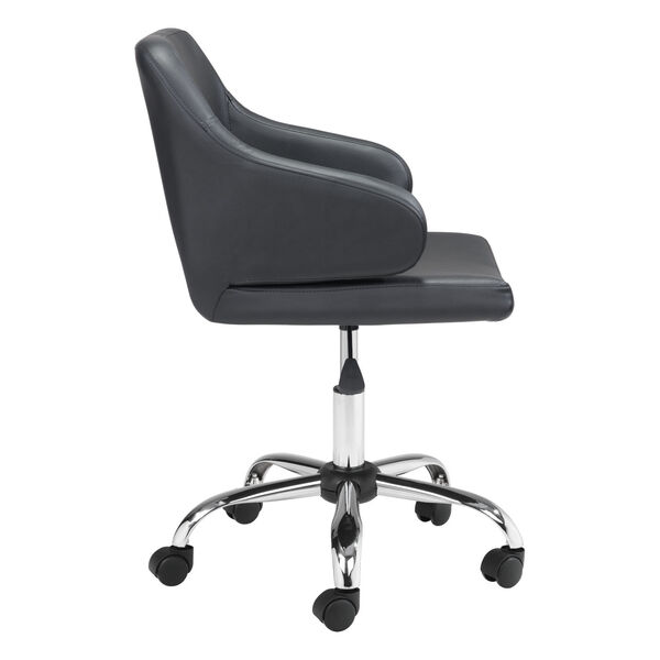 Designer Black and Silver Office Chair, image 3