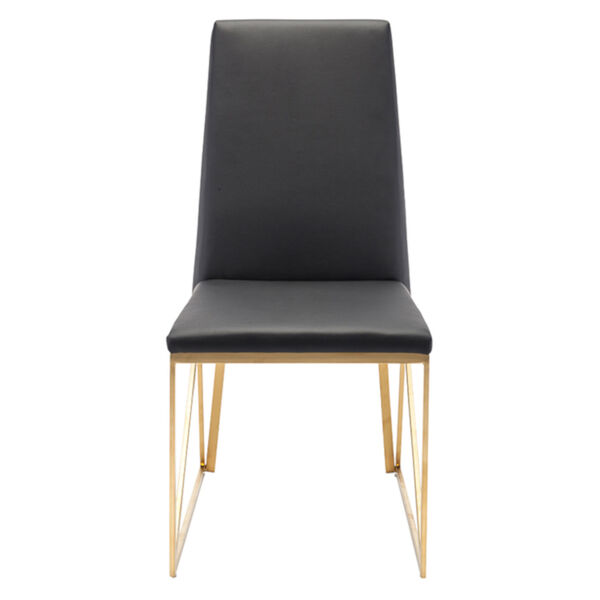Caprice Black and Brushed Gold Dining Chair, image 2