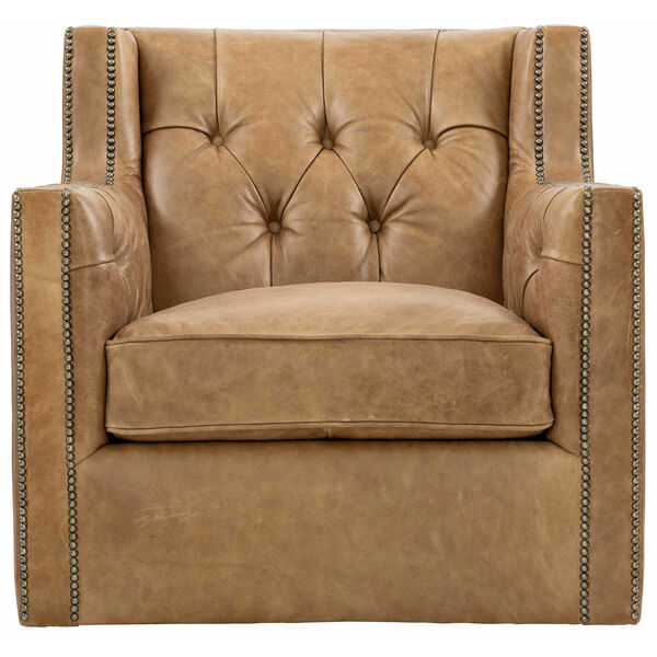 Candace Brown Leather Swivel Chair, image 1