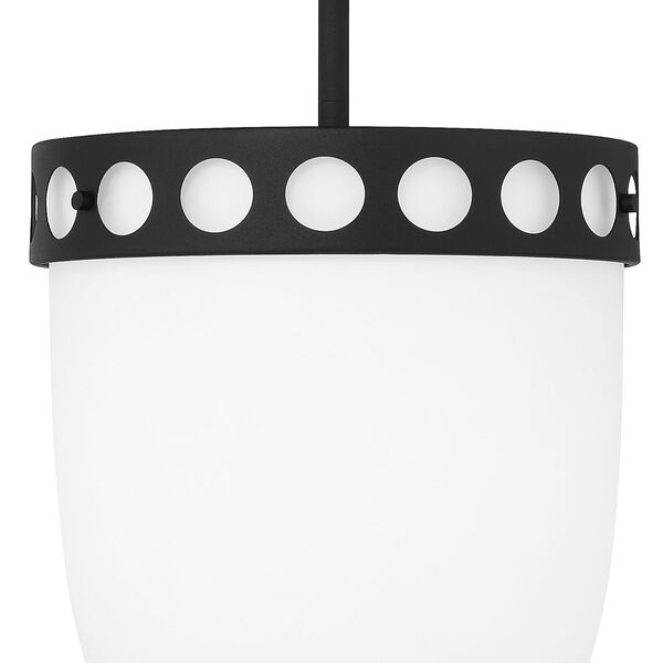 Kirby Black Forged and White 12-Inch Three-Light Pendant, image 4