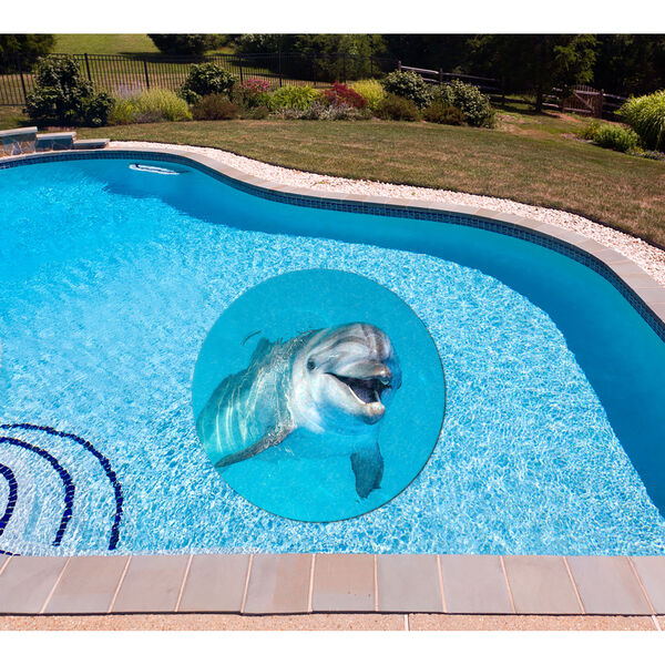 Blue Smiling Dolphin Underwater Pool Mat, image 2
