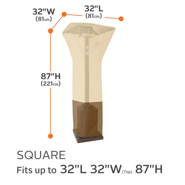 Ash Beige and Brown Stand-Up Patio Heater Cover, image 4