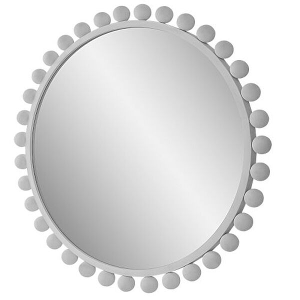 Cyra Matte White Round Wall Mirror, image 3