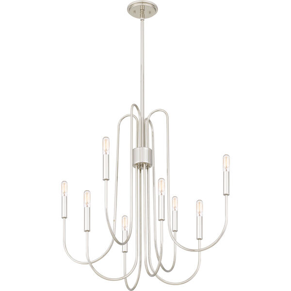 Cabry Polished Nickel Eight-Light Chandelier, image 6