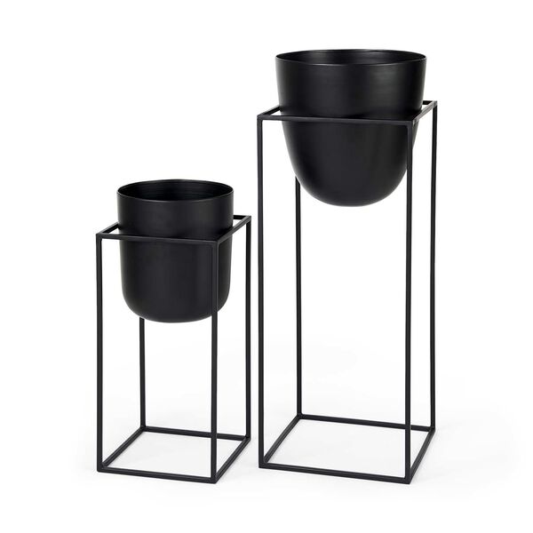 Bumble Black Plant Stands, Set of 2, image 1