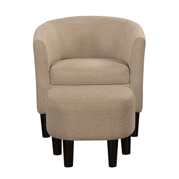Beige Take a Seat Churchill Accent Chair with Ottoman, image 4