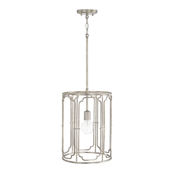 Merrick Antique Silver One-Light Cage Foyer, image 3