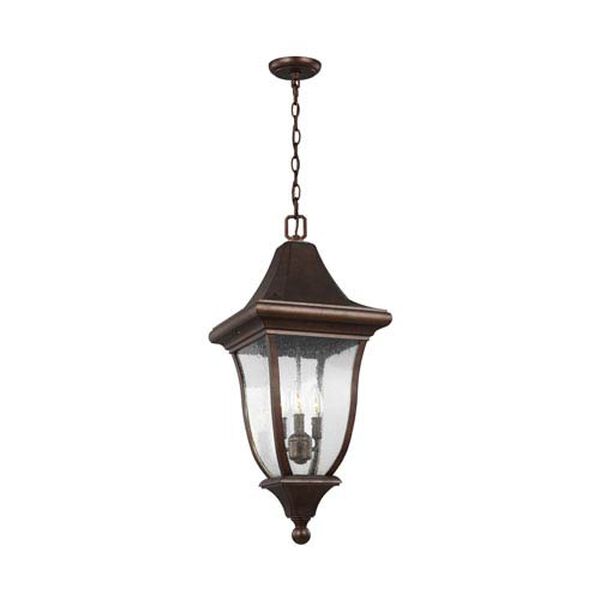 Hereford Bronze Three-Light Outdoor Pendant Lantern, image 1