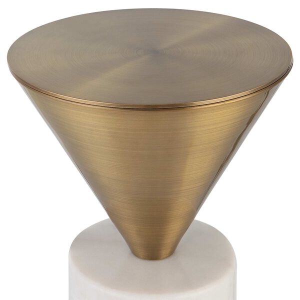 Top Hat White and Brushed Brass Drink Table, image 3