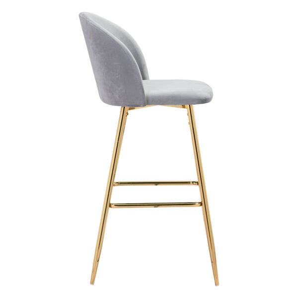 Cozy Gray and Gold Bar Stool, image 3
