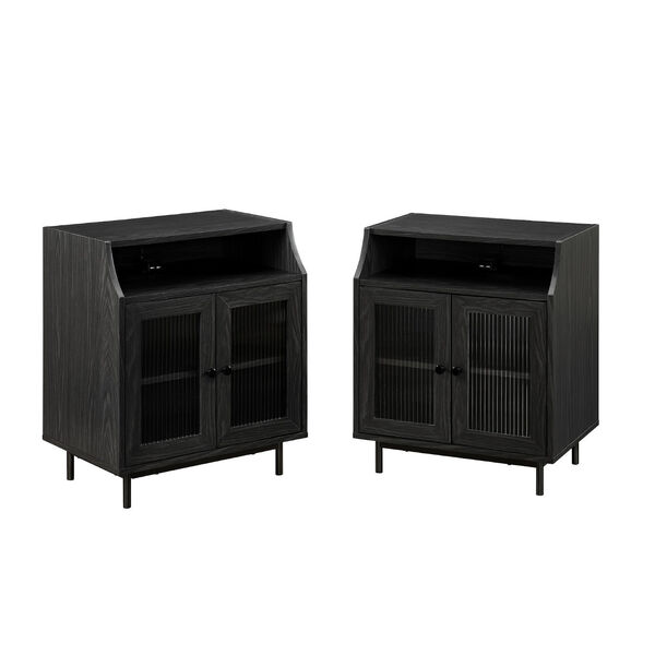 Graphite Two Door Nightstand with USB, Set of Two, image 1