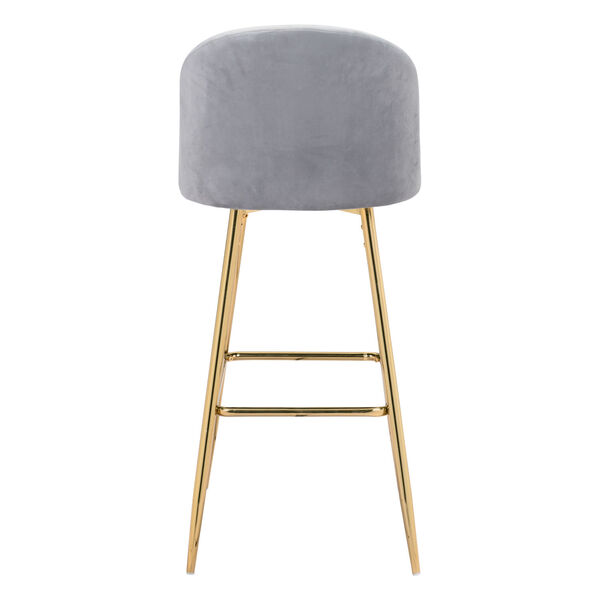 Cozy Gray and Gold Bar Stool, image 5