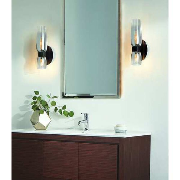Flame Matte Black Two-Light Wall Sconce, image 2