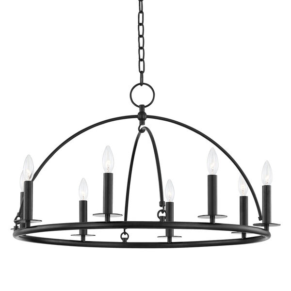 Howell Aged Iron Eight-Light Chandelier, image 1