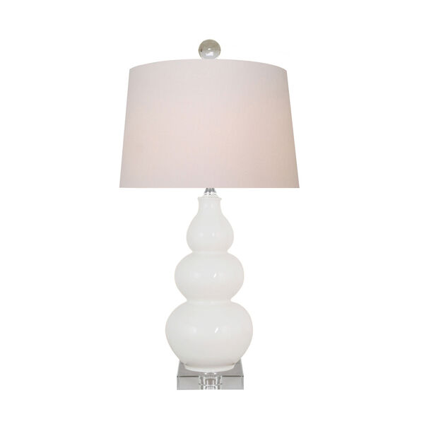 White 22-Inch Gourd Table Lamp, image 1