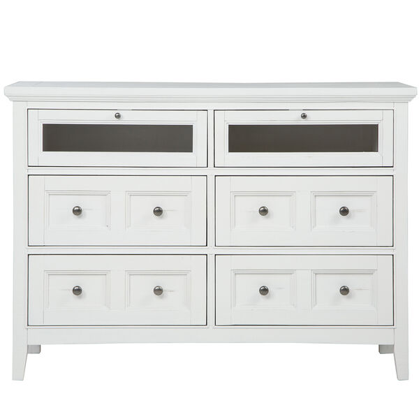 Heron Cove Relaxed Traditional Soft White Media Chest, image 2