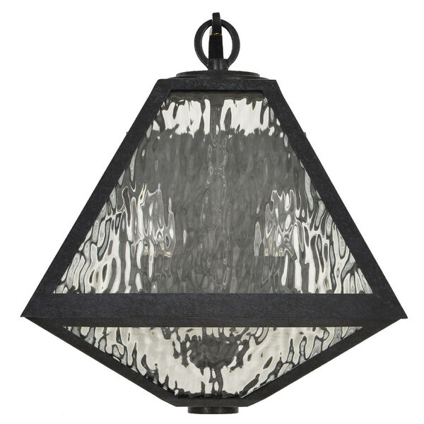 Glacier Black Charcoal Two-Light Wall Sconces with Water Glass Panels Shade, image 4