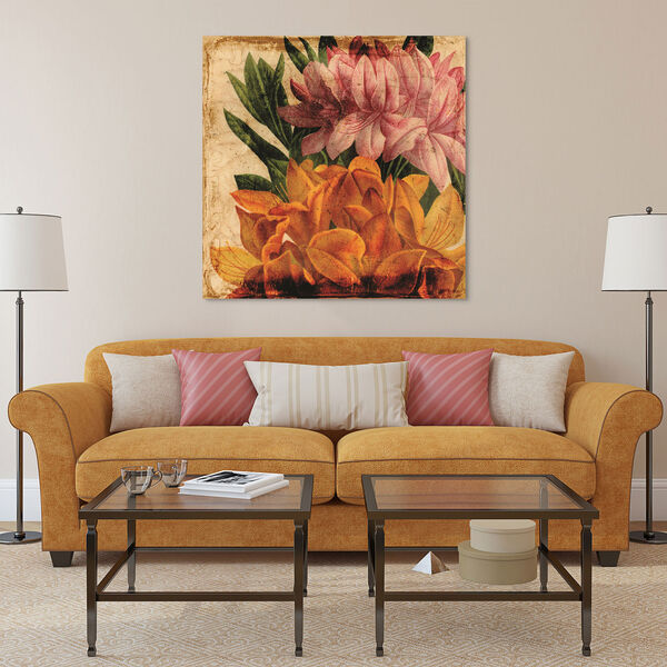 Vibrant Antique Lilies Frameless Free Floating Tempered Glass Graphic Wall Art, image 4