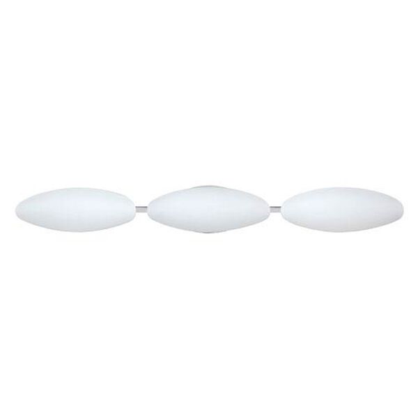 Aero Chrome Three-Light Bath Fixture with Opal Matte Glass, image 1