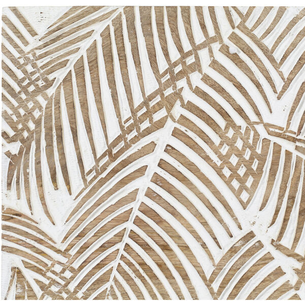 Tanu Natural and White Palm Leaf 12-Inch Wall Art - Set of 2, image 1