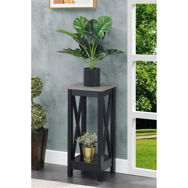 Oxford Cement and Black 26-Inch Plant Stand, image 2