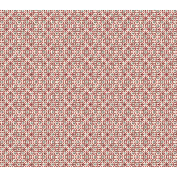 Small Prints Resource Library Red Two-Inch Circle Mosaic Wallpaper - SAMPLE SWATCH ONLY, image 1
