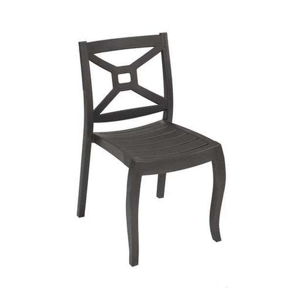 Zeus Anthracite Outdoor Stackable Side Chair, Set of Four, image 4