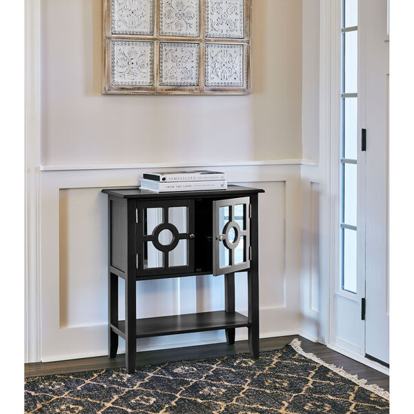 Black Accessory Cabinet with Mirrored Front, image 2